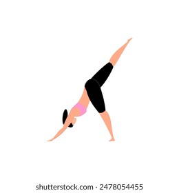 set of beautiful woman yoga poses vector purple elastic illustration