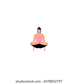 set of beautiful women's yoga poses vector pink woman