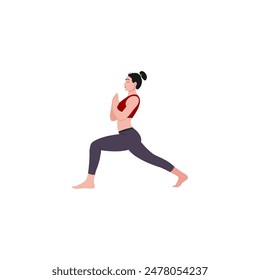 set of beautiful women's yoga poses vector pink elastic woman