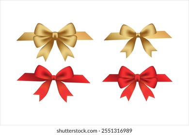 A set of beautifully designed green and gold ribbon bows, ideal for gift wrapping, holiday decorations, party favors, and crafting projects. 