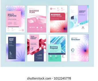 Set of beauty brochure, annual report, flyer design templates in A4 size. Vector illustrations for beauty, spa and wellness presentation, document cover and layout template designs.