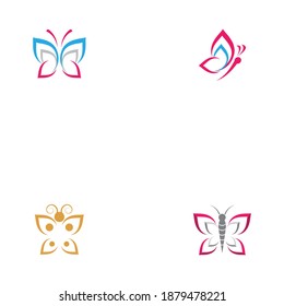 Set Beauty Butterfly Vector icon design