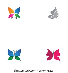 Set Beauty Butterfly Vector icon design
