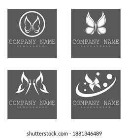 Set Beauty Butterfly Vector icon design