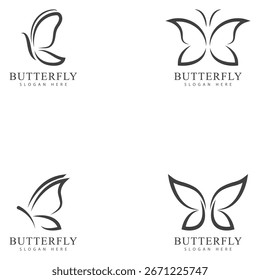 Conjunto de diseño de icono de Vector de mariposa