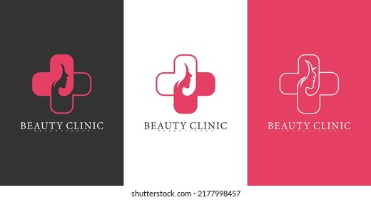 Set Of Beauty Clinic Logo Design Collection With Creative Line Art Style Premium Vektor