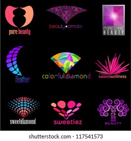 set of beauty concept icons, logo set