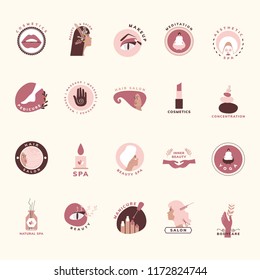 Set of beauty and cosmetics icons