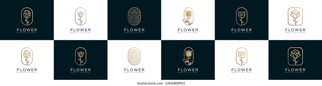 Set of Beauty Flower logo design inspiration