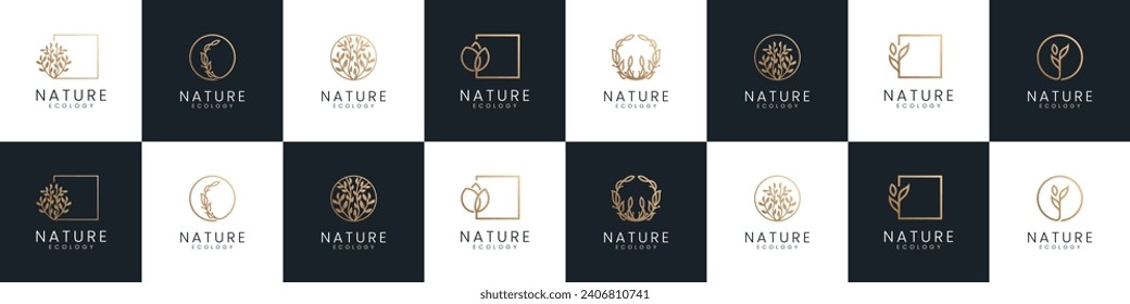 Set of Beauty Flower logo design template