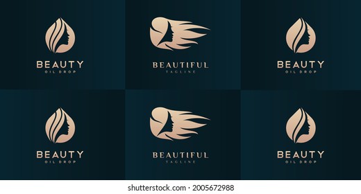 Set of beauty and hair salon logo design templates.