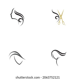 set of beauty haircut salon logo vector illustration design