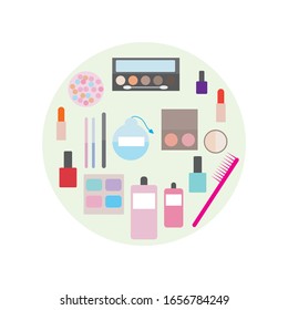 set of beauty industry elements vector.beauty industry and make up concept vector	