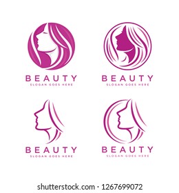 Set of beauty logo template design