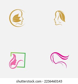 conjunto de diseño de ilustración vectorial del logotipo de belleza 