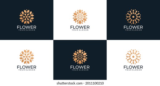 Set beauty luxury spa health flower logo vector for decoration  Logo can be used for icon  brand  identity  symbol  creative  wellness  cosmetic  gradient  golden    floral