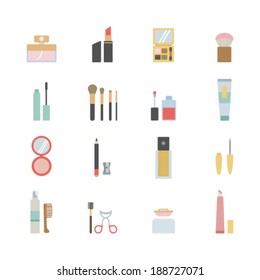 set of beauty and makeup icons 