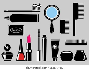 Set of beauty and makeup icons