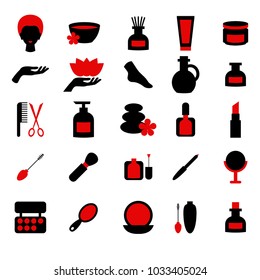 Set of beauty and makeup icons. White background.