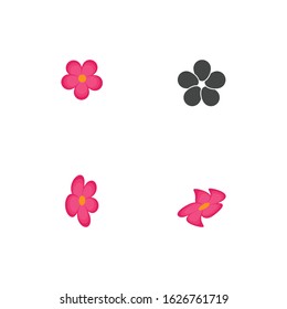 Set Beauty plumeria icon flowers design illustration Template