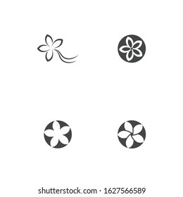 Set Beauty plumeria icon flowers design illustration Template