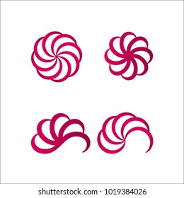Set of beauty simple flower logos vector design elements