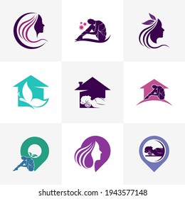 Set Set Set Beauty Spa Logo Design Vektorgrafik, Creative Spa Logo Design Design-Design-Design-Vorlage, Symbole Symbole Symbole