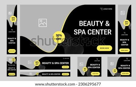 Set of beauty and spa web banner template for social media posts, speacial offer banner, editable vector eps 10 file format