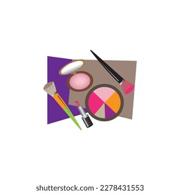 set of beauty tools cosmetic logo icon design vector illustration