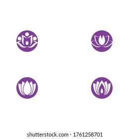 Set Beauty Vector lotus flowers design logo Template icon