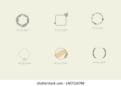 Set of beauty wedding logo template, handwriting logo of initial wedding, fashion, jewerly, heraldic, boutique, floral and botanical with creative 
template for any company or business.
