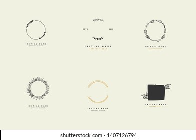 Set of beauty wedding logo template, handwriting logo of initial wedding, fashion, jewerly, heraldic, boutique, floral and botanical with creative 
template for any company or business.