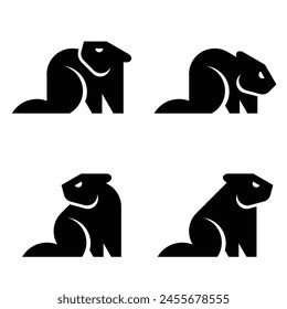 Conjunto de logo de Beaver. Diseño de iconos. Elementos de Plantilla