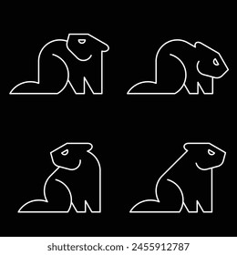 Set of Beaver logo. Icon design. Template elements