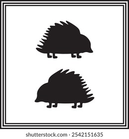  Set of Beaver silhouette vector illustration.