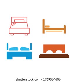 set of bed vector icon logo design