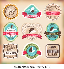 Set of bedding labels vector illustration