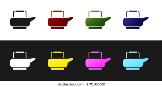 Set Bedpan Symbol einzeln auf schwarz-weißem Hintergrund. Toilette für bettlägerige Patienten.  Vektorgrafik