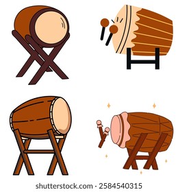 set of bedug illustrations in Islamic religious culture