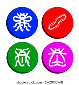 Set of bee icons. Such as Bee, Centipede, Sap beetle, Moth , bee icons