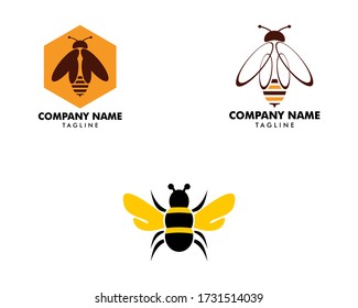 Set of Bee Logo Design Vector Template