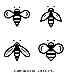 Conjunto de logotipo de Abeja. Diseño de iconos. Elementos de Plantilla