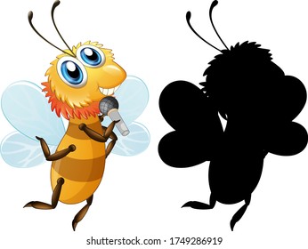 Set of bee silhouette illustration