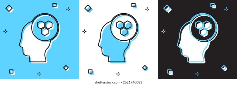 Definir ícone do apicultor isolado no plano de fundo azul e branco e preto. Uniforme de proteção especial.  Vetor