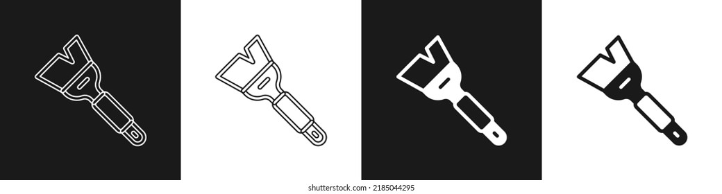 Set Beekeeping Brush Icon Isolated On Black And White Background. Tool Of The Beekeeper.  Vector