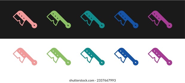 Set Beekeeping brush icon isolated on black and white background. Tool of the beekeeper.  Vector