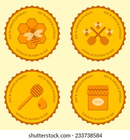 Set of beekeeping or honey emblems for your design