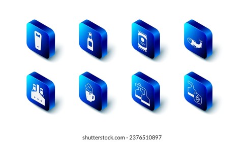 Set Beer bottle, can, Dried fish, brewing process, Glass of beer, Pack bottles and Bottle opener icon. Vector
