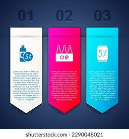 Set Beer bottle, Pack of beer bottles and can. Business infographic template. Vector