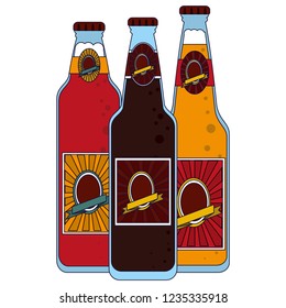 Set of beer bottles